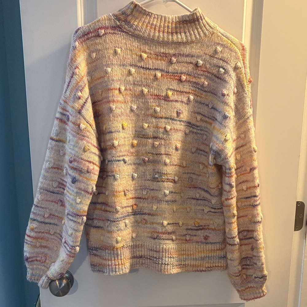 LOFT Medium Cozy Multicolor Knit Sweater